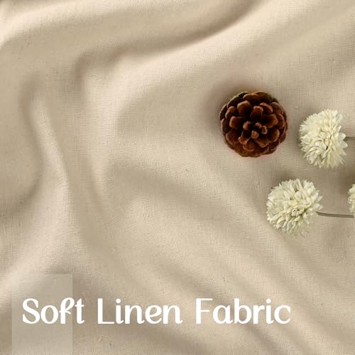 FRAMICS Linen Cafe Curtains - 26" x 36" Boho Farmhouse Tier Curtains, 2 Panels