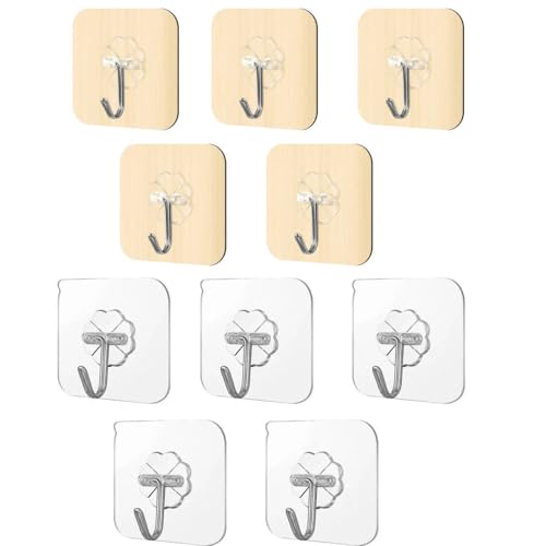 Heavy Duty Adhesive Hooks - Waterproof Wall Hangers, 10pcs
