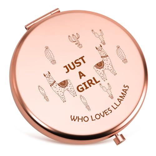 Llama Compact Makeup Mirror Double-Sided Travel Pocket Mirror