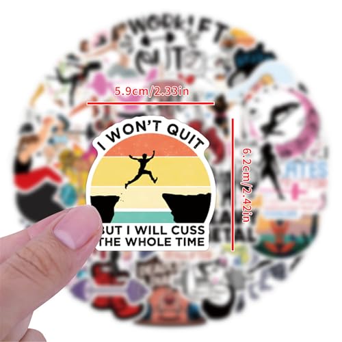 Fitness Exercise Stickers Set - 55 Waterproof Decals for DIY