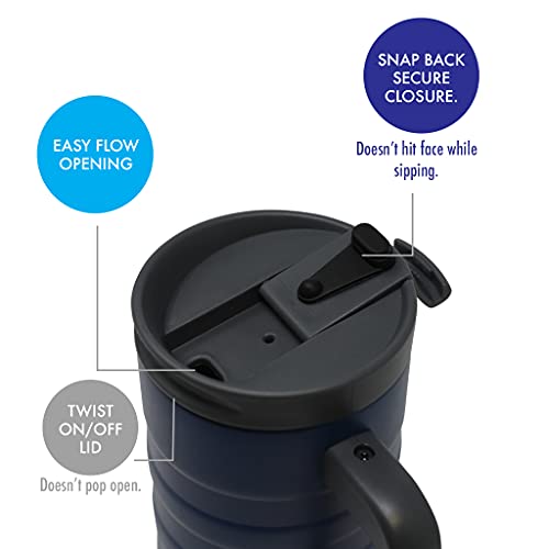 MIRA 14 oz Insulated Coffee Mug with Handle - Admiral Blue