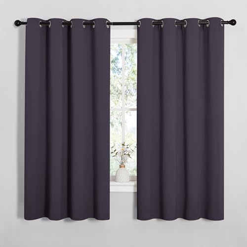 NICETOWN Greyish Purple Blackout Curtains 55" x 68" - 2 Panels
