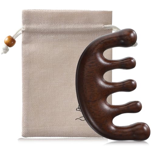 Sandalwood Massage Comb & Scalp Massager Tool with Gift Bag