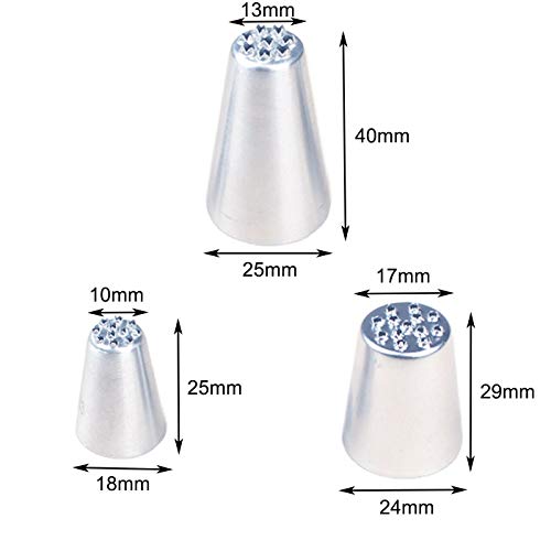 DaNaRaa 8-Piece Stainless Steel Piping Tips Set & Russian Grass Cream Nozzles