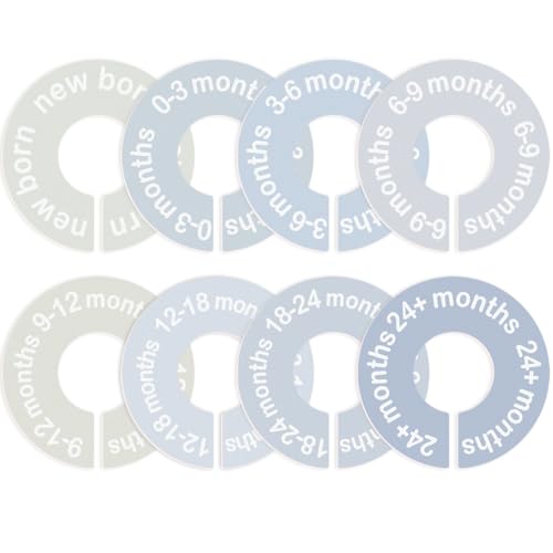 Cephira Blue Baby Closet Dividers - 8 Pack for 0-24 Months