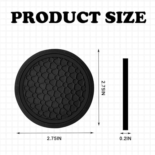 Non-Slip Car Cup Holder Coasters - 4 PCS Honeycomb Design