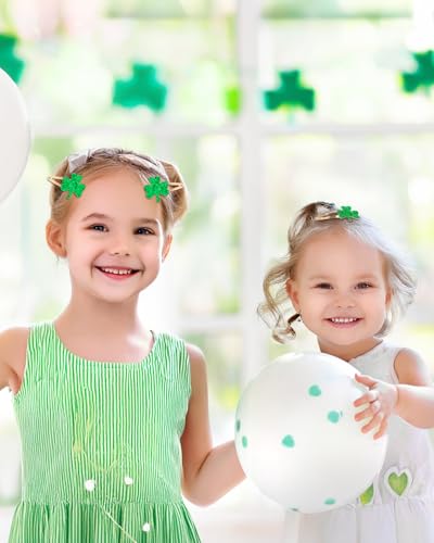 Glitter Shamrock Hair Clips Green Clover Hairpins 6 Pcs St. Patrick's Day