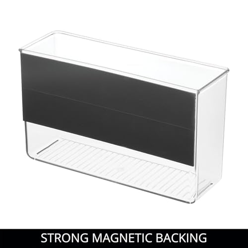 iDesign Magnetic Large Clear Plastic Organizer Bins, 2-Pack