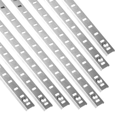 8 Pieces 17" Shelf Pilaster Tracks, Adjustable Bracket Rails with