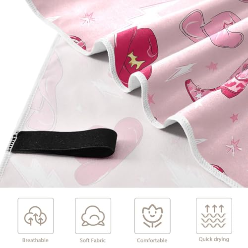 Gredecor Oversized Cowgirl Boots Beach Towel, 31x71-inch Sand-Free Microfiber