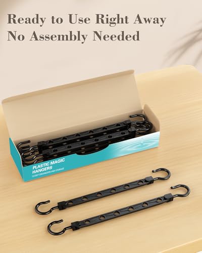 Latoxcaa Space Saving Hangers, 8 Pcs for 48 Clothes - Black