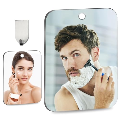 Xoudsi Fogless Shower Mirror - 10x8 Inch Shatterproof Acrylic Shaving Mirror