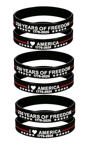 250th Anniversary Silicone Bracelets - 4th of July Patriotic Bangles
