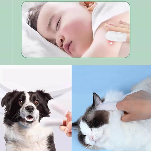 100 PCS Cotton Finger Cots, Finger Covers Protection for Finger Tips, Breathable, Sweat Resistant, and Wear-Resistant, and Injured Fingers,Ear Cleaning Finger Wipes for Dogs and Catss