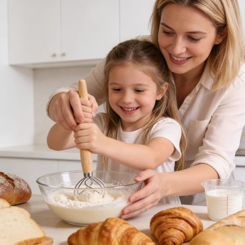 13 Inch Danish Dough Whisk - Stainless Steel with Wooden Handle