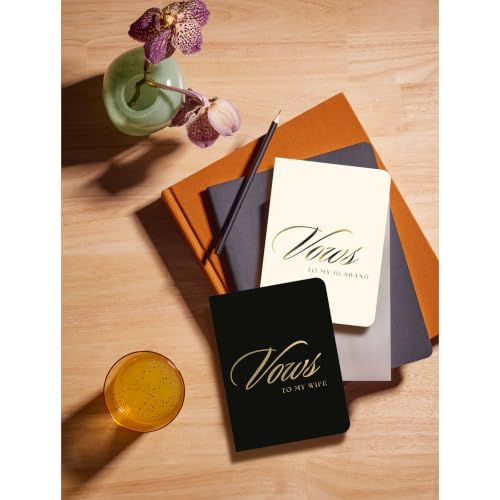 Elegant His and Hers Wedding Vow Books with Gold Foil - 24 Lined Pages, 5.5x4 Inches