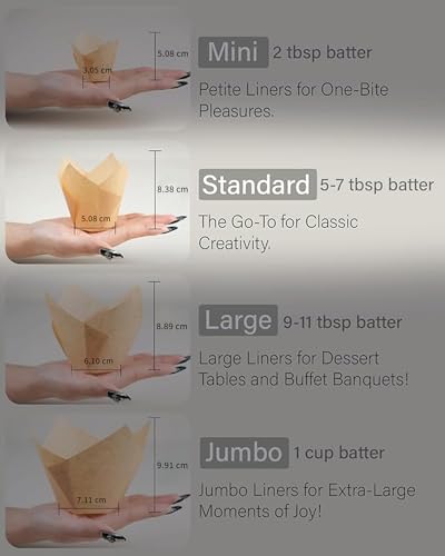 Bake Choice Natural Cupcake Baking Cups - 50pcs Greaseproof Paper Liners