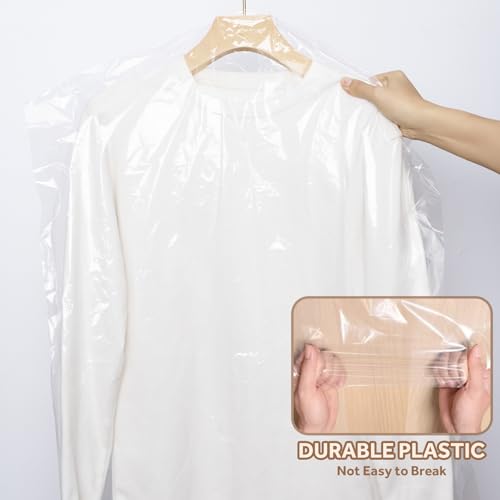 43 Pack Clear Garment Storage Bags for Clothes Dry Cleaning & Organization