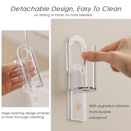 Wall Mounted Electric Toothbrush Holder with Charging Slot - 2PCS