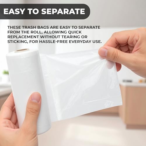 4 Gallon Clear Trash Bags - 200 Count Lightweight Wastebasket Liners