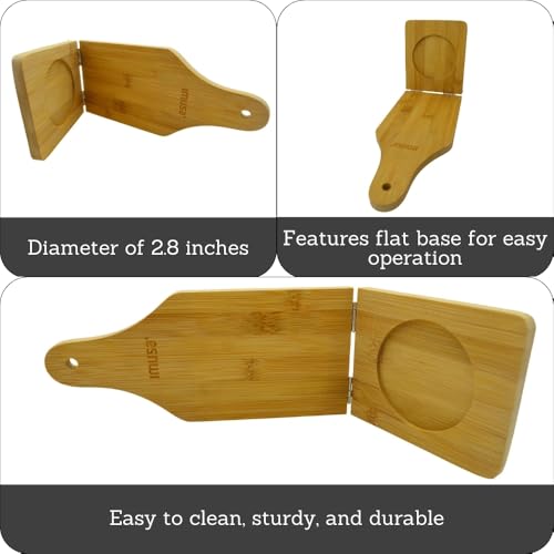 IMUSA Small Bamboo Tostonera Plantain Masher - 2.8 Inch