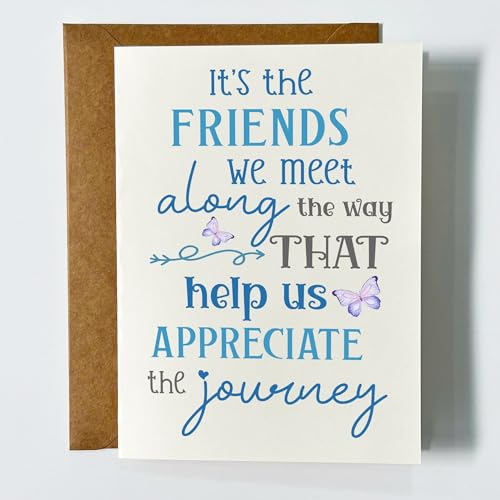 Meaningful Friendship Card with Butterfly Design - 5x7 Birthday Gift