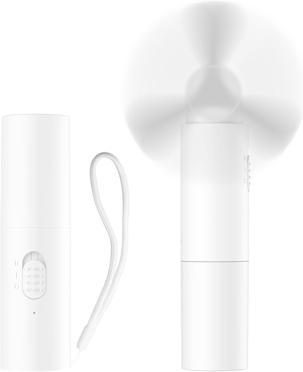 OLV Handheld Mini Fan - Portable Rechargeable 3000mAh Battery | 22+ Hours Runtime, Foldable Design - White