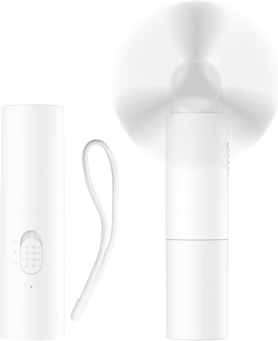 OLV Handheld Mini Fan - Portable Rechargeable 3000mAh Battery | 22+ Hours Runtime, Foldable Design - White