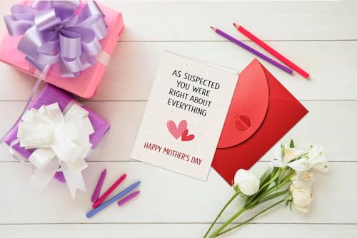 Funny Mother's Day Card with Envelope - Humorous Gift for Mom