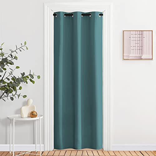 NICETOWN Blackout Room Darkening Curtain Panel Sea Teal 42x84 inch - Thermal Insulated Grommet Drapes for Living Room