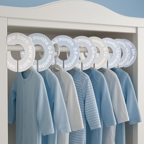 Cephira Blue Baby Closet Dividers - 8 Pack for 0-24 Months