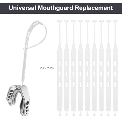 5pcs Rugby Mouth Guard Strap, Football Mouth Piece Tether Only Universal Replacement Strap for Teens Sports Football Rugby Hockey Basketball Boxing for Most Mouthguards Accessories (White)