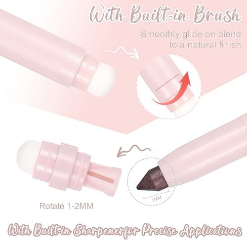 LYNEMOGA 2-in-1 Cream Eyeshadow Stick with Blending Sponge Golden Brown