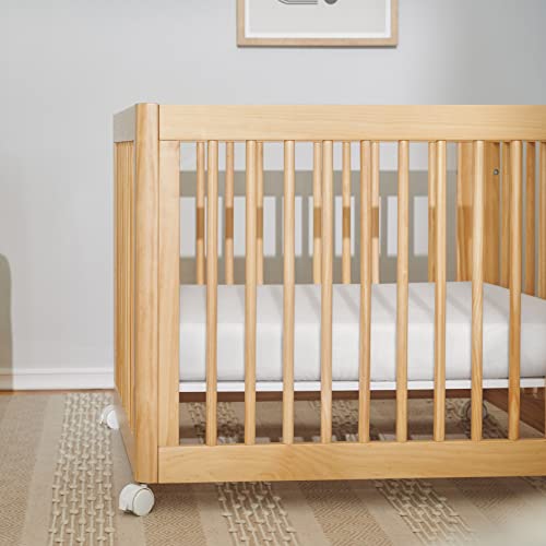 Babyletto 100% Organic Cotton All-Stages Midi Crib Sheet, GOTS-Certified, Fitted 360¡Æ, Ultra-Soft and Breathable Muslin - Plain White