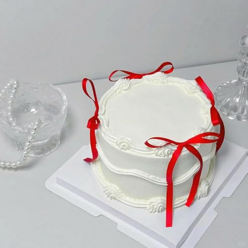 Red Satin Bow Cake Toppers - 20 Pcs Decorative Ribbons for Parties