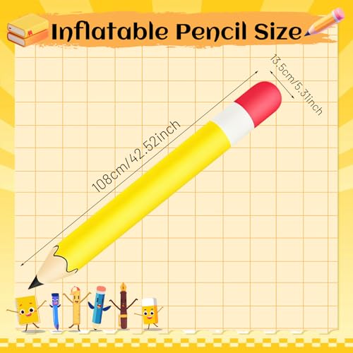 Giant Inflatable Yellow Pencil Balloon - 42.5 Inch Party Decoration