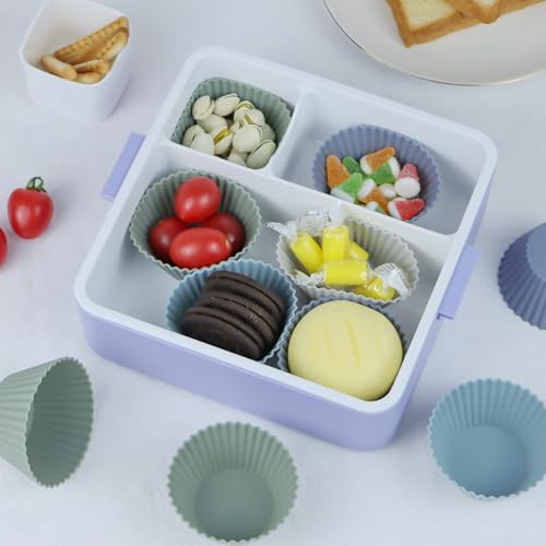 Grey Silicone Muffin Cups 12-Pack Reusable Cupcake Liners for Baking - SAWNZC