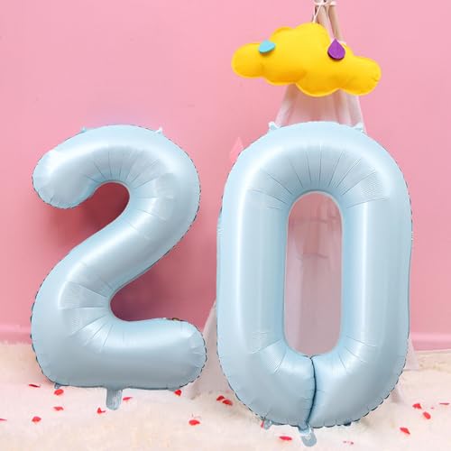 40 Inch Baby Blue Number 90 Foil Balloon for 90th Birthday