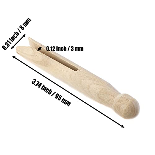 Mcredy Wooden Clothespins, 3.74 Inch Strong Grip Clips - 10 Pcs
