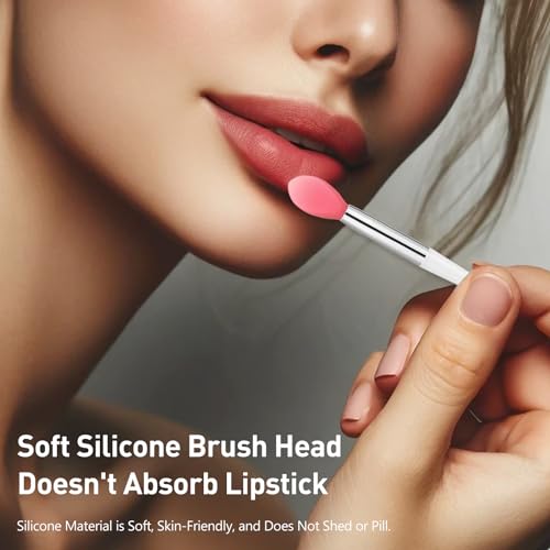 Kootinn Silicone Lip Brush Set, 15 Pcs Lipstick Applicators