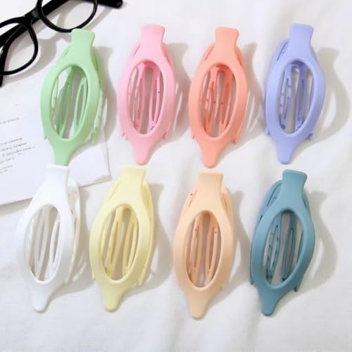 XEF Flat Claw Hair Clip for Women Large Matte No Slip Grip