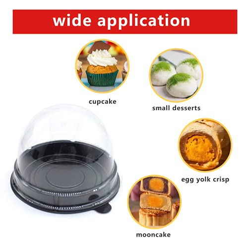 Clear Plastic Mini Cupcake Containers - 50 Pack for Parties