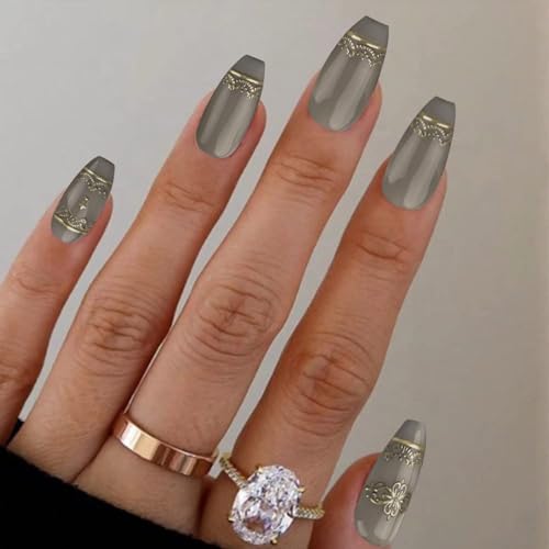 5D Embossed Gold Nail Art Stickers Self-Adhesive Decals Retro Gold