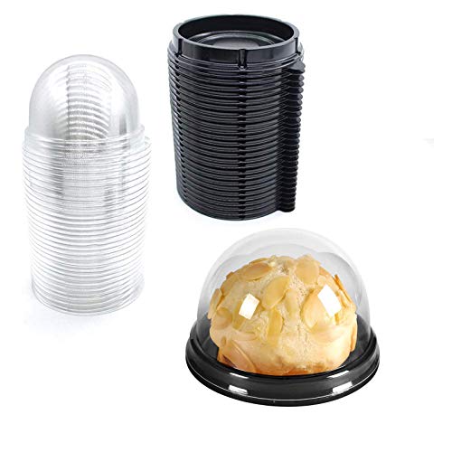 Clear Plastic Mini Cupcake Containers - 50 Pack for Parties