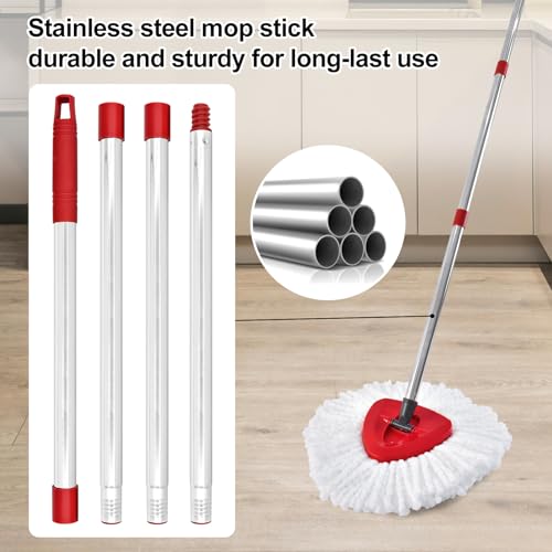 Ocedar Compatible Mop Handle - Red, Adjustable 30-58 inch Replacement Stick