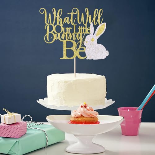 Easter Gender Reveal Cake Topper - What Will Our Little Bunny Be