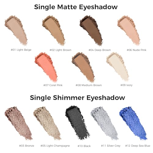 Gravel Dew Light Beige Single Eyeshadow Palette with Brush Matte Neutral