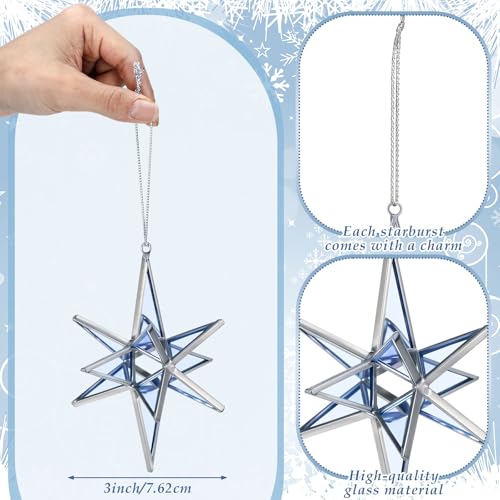 Bethlehem Star Christmas Ornaments - Set of 6 Stained Glass Holiday Decorations