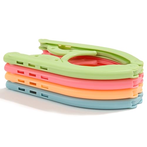 12-Piece Colorful Foldable Travel Hangers - Portable Space-Saving Design