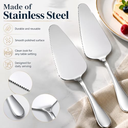 Cake Server Set of 2 Stainless Steel Pie Cutter Spatula